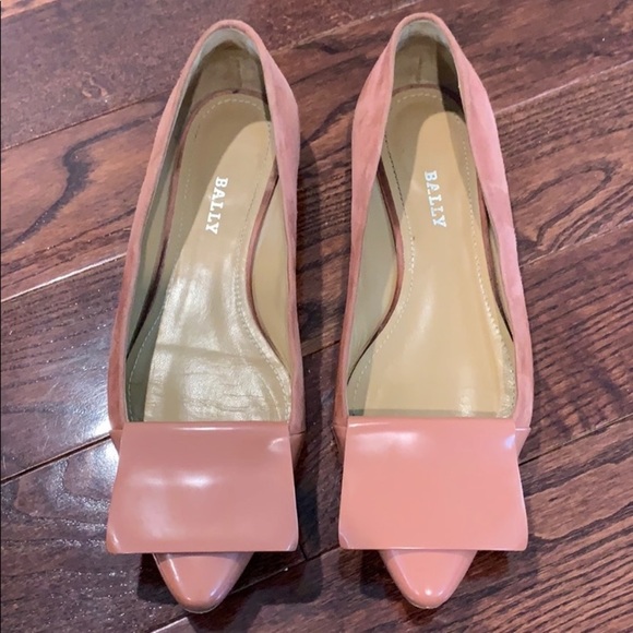 Bally Shoes - ‘BALLY’ Pink Suede Ballet Flats